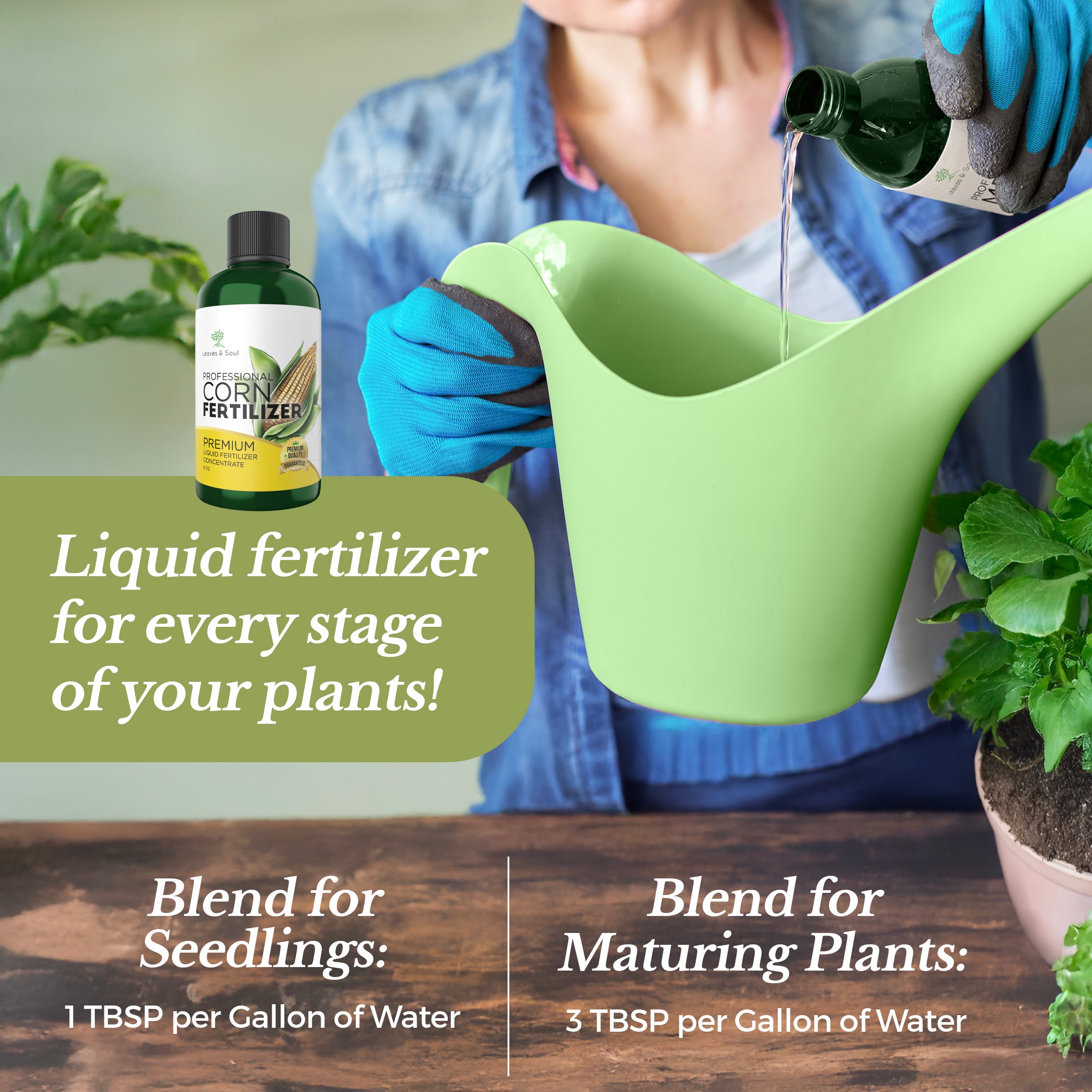 Professional Liquid Corn Fertilizer | 5-1-5 Concentrate, Liquid Plant Fertilizer for Garden, Healthy Produce, Good Harvest, Multi-Purpose Blend & Gardening Supplies | 8 oz
