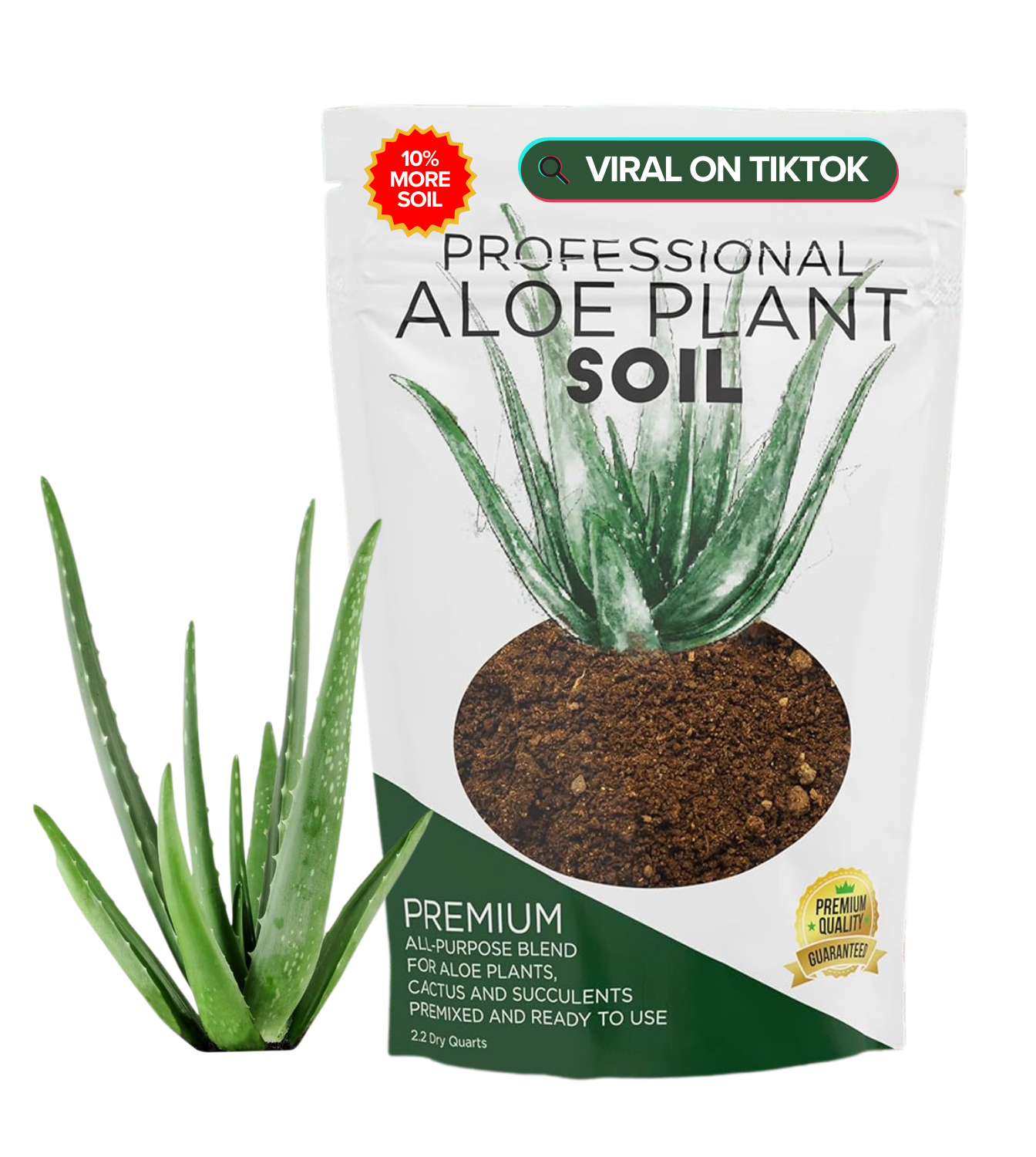 Professional Aloe Plant Soil | Pre-Mixed 2.2 Dry Quarts