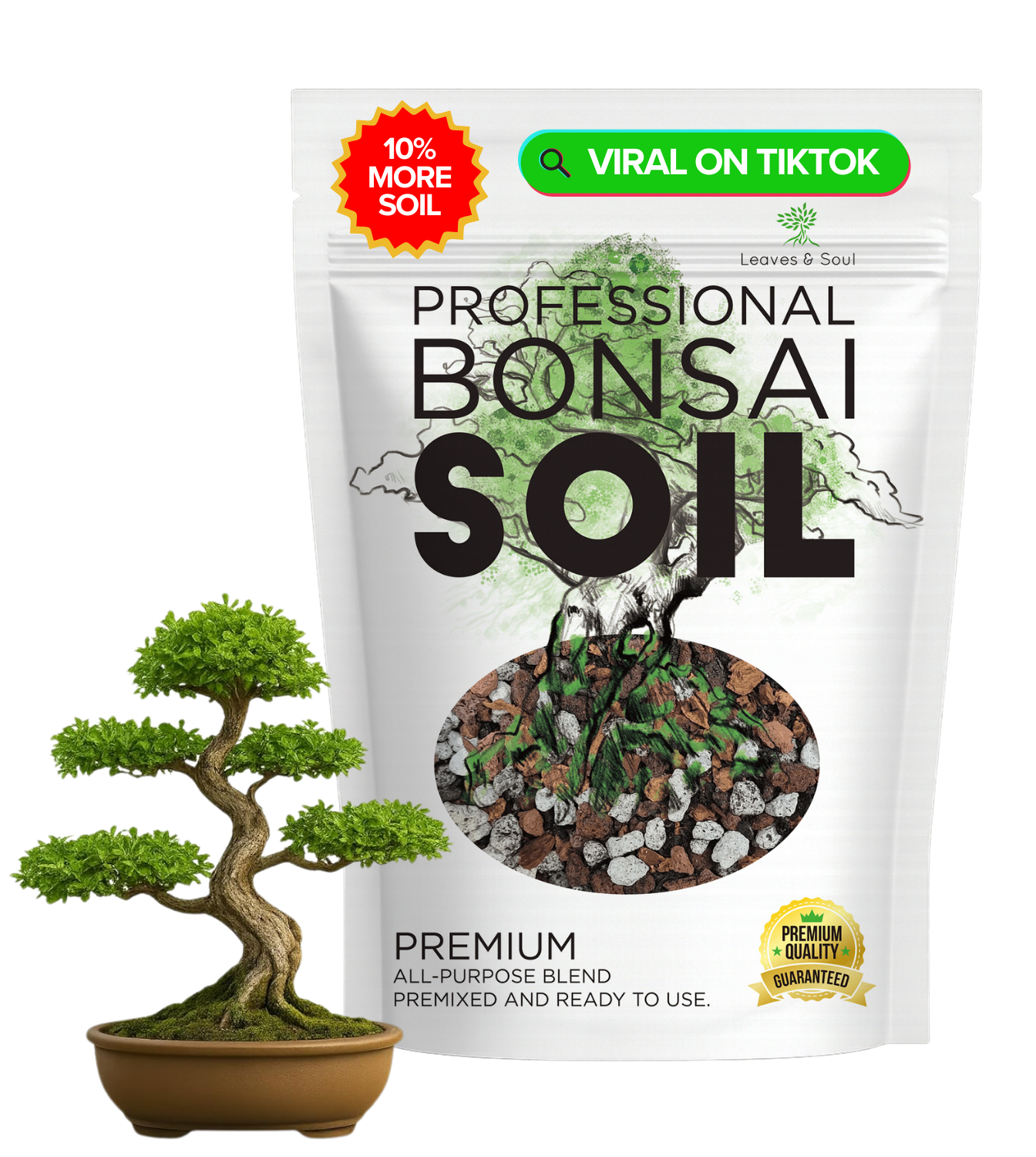Premium Bonsai Soil All Purpose Blend | Pre-mixed 2.2 and 8.2 Dry Quarts