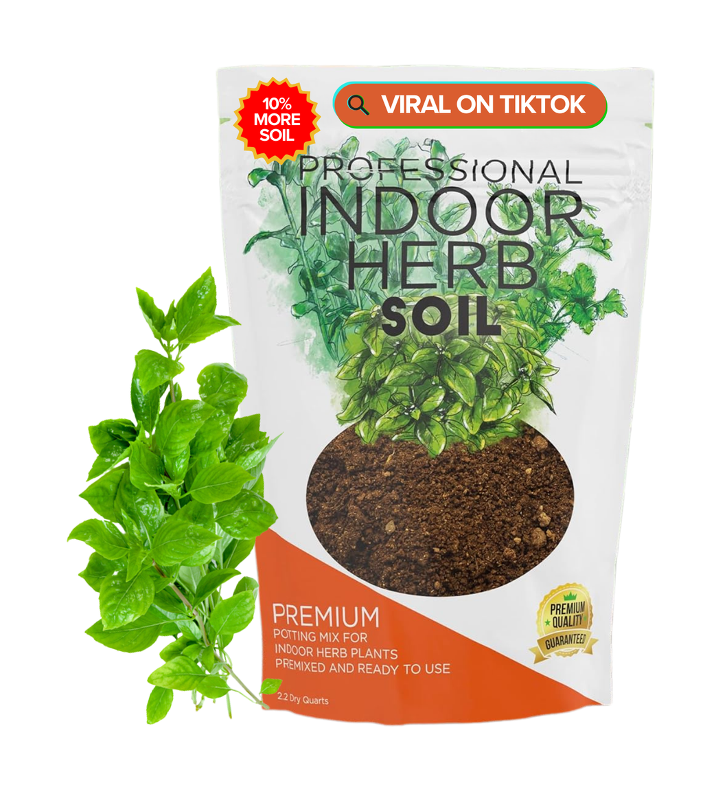 Professional Indoor Herb Plant Soil | Pre-Mixed 2.2 Dry Quarts