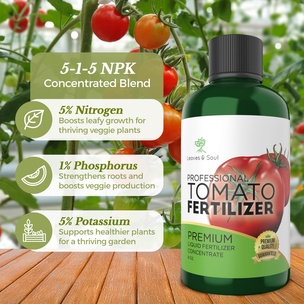 Professional Liquid Tomato Fertilizer | 5-1-5 Concentrate, Liquid Plant Fertilizer for Garden, Healthy Produce, Good Harvest, Multi-Purpose Blend & Gardening Supplies | 8 oz