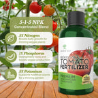 Professional Liquid Tomato Fertilizer | 5-1-5 Concentrate, Liquid Plant Fertilizer for Garden, Healthy Produce, Good Harvest, Multi-Purpose Blend & Gardening Supplies | 8 oz