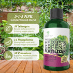 Professional Liquid Herbs and Greens Fertilizer | 5-1-5 Concentrate, Liquid Plant Fertilizer for Garden, Healthy Produce, Good Harvest, Multi-Purpose Blend & Gardening Supplies | 8 oz
