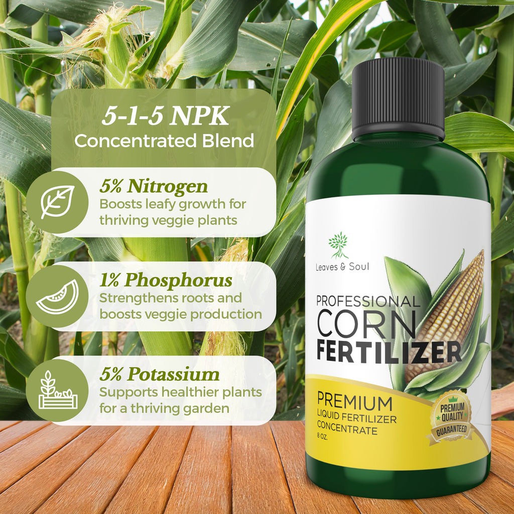 Professional Liquid Corn Fertilizer | 5-1-5 Concentrate, Liquid Plant Fertilizer for Garden, Healthy Produce, Good Harvest, Multi-Purpose Blend & Gardening Supplies | 8 oz