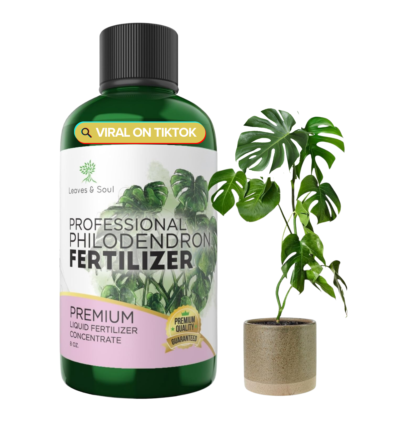 Professional Liquid Philodendron Plant Fertilizer | 3-1-2 Concentrate for House Plants | Multi-Purpose Blend & Gardening Supplies | 8 oz Bottle