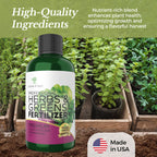 Professional Liquid Herbs and Greens Fertilizer | 5-1-5 Concentrate, Liquid Plant Fertilizer for Garden, Healthy Produce, Good Harvest, Multi-Purpose Blend & Gardening Supplies | 8 oz