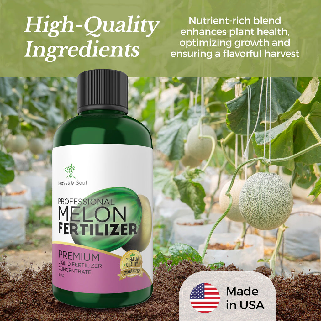 Professional Liquid Melon Fertilizer | 5-1-5 Concentrate, Liquid Plant Fertilizer for Garden, Healthy Produce, Good Harvest, Multi-Purpose Blend & Gardening Supplies | 8 oz