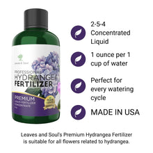 Load image into Gallery viewer, Professional Hydrangea Liquid Fertilizer - Complete 2-5-4 Nutrient Blend Concentrate - 8 oz
