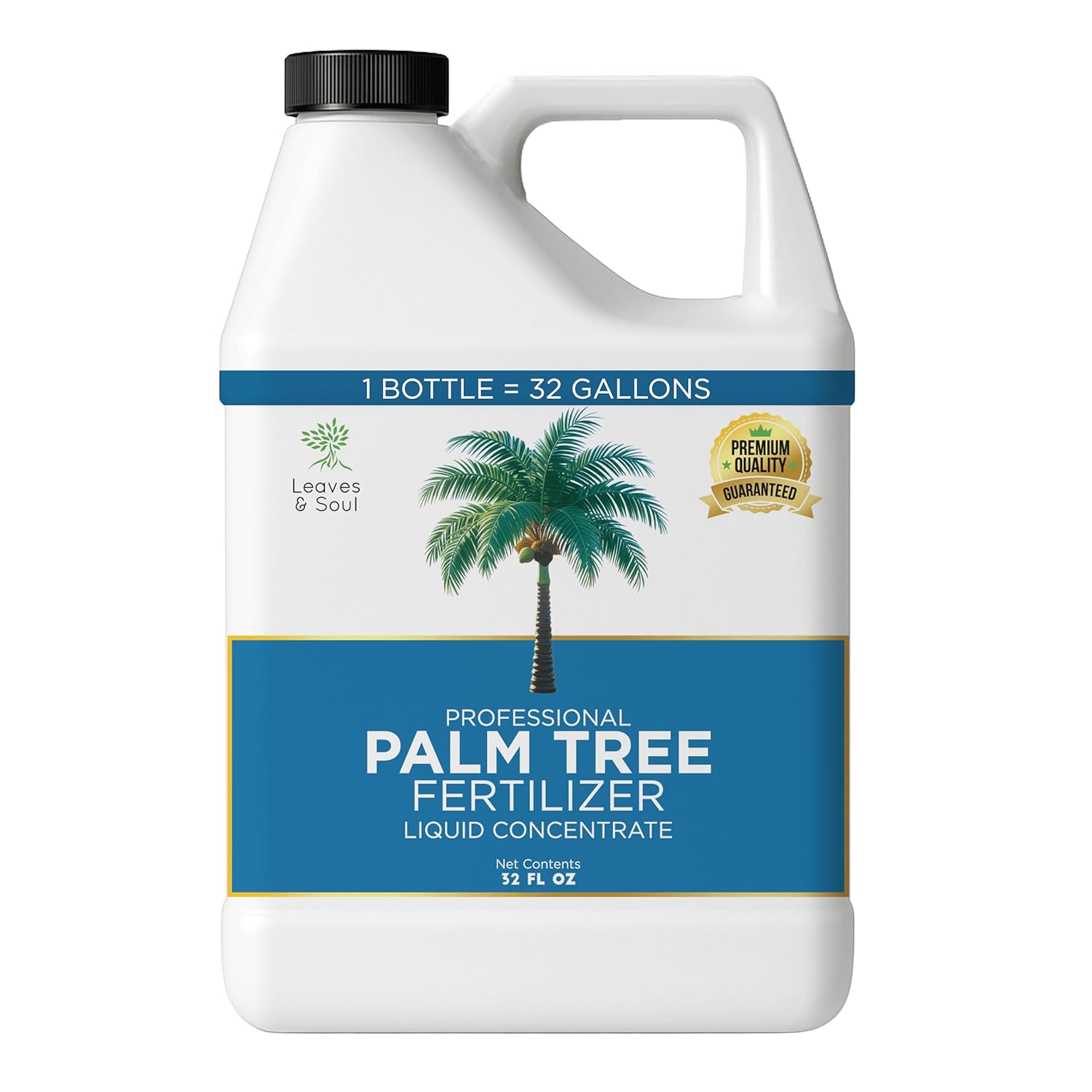 Leaves and Soul Professional Palm Tree Fertilizer Liquid Concentrate - 6-4-6 Blend for Tropical Plant Fertilizer, Garden Use - Liquid Plant Food for Palm Trees and Bushes Outdoors