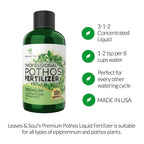 Professional Liquid Pothos Plant Fertilizer | 3-1-2 Concentrate for Epipremnums and Houseplants | 8 oz Bottle