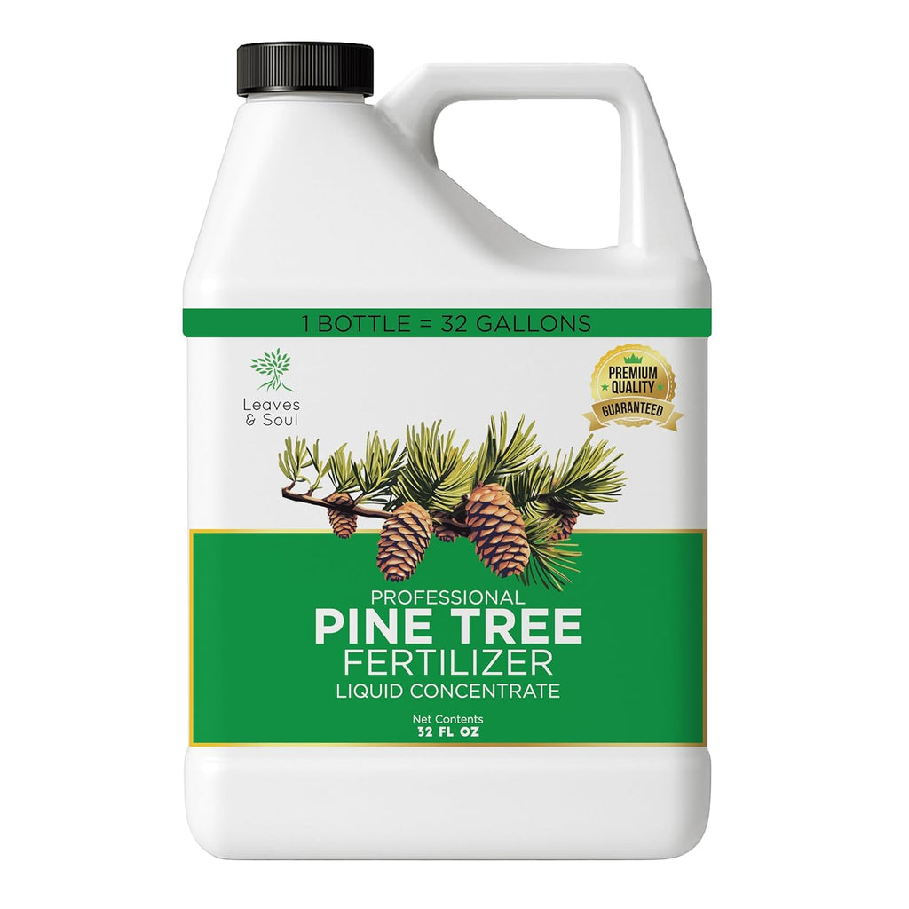 Leaves and Soul Professional Pine Tree Fertilizer Liquid Concentrate - 6-4-6 Blend for Pine, Garden Use - Liquid Plant Food for Pine Trees and Shrubs Outdoors