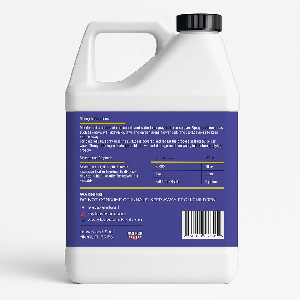 VarmiPro Rabbit Repellent Spray Concentrate - 32 fl oz Natural Outdoor Rabbit Deterrent for Yard, Garden, Lawn, Trees, and Plants - Safe for Pets, Animals, Flowers, Shrubs, and Flower Beds