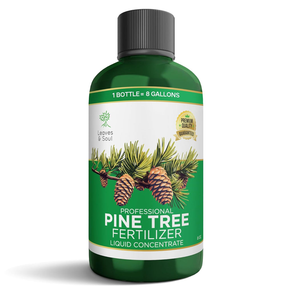 Leaves and Soul Professional Pine Tree Fertilizer Liquid Concentrate - 6-4-6 Blend for Pine, Garden Use - Liquid Plant Food for Pine Trees and Shrubs Outdoors