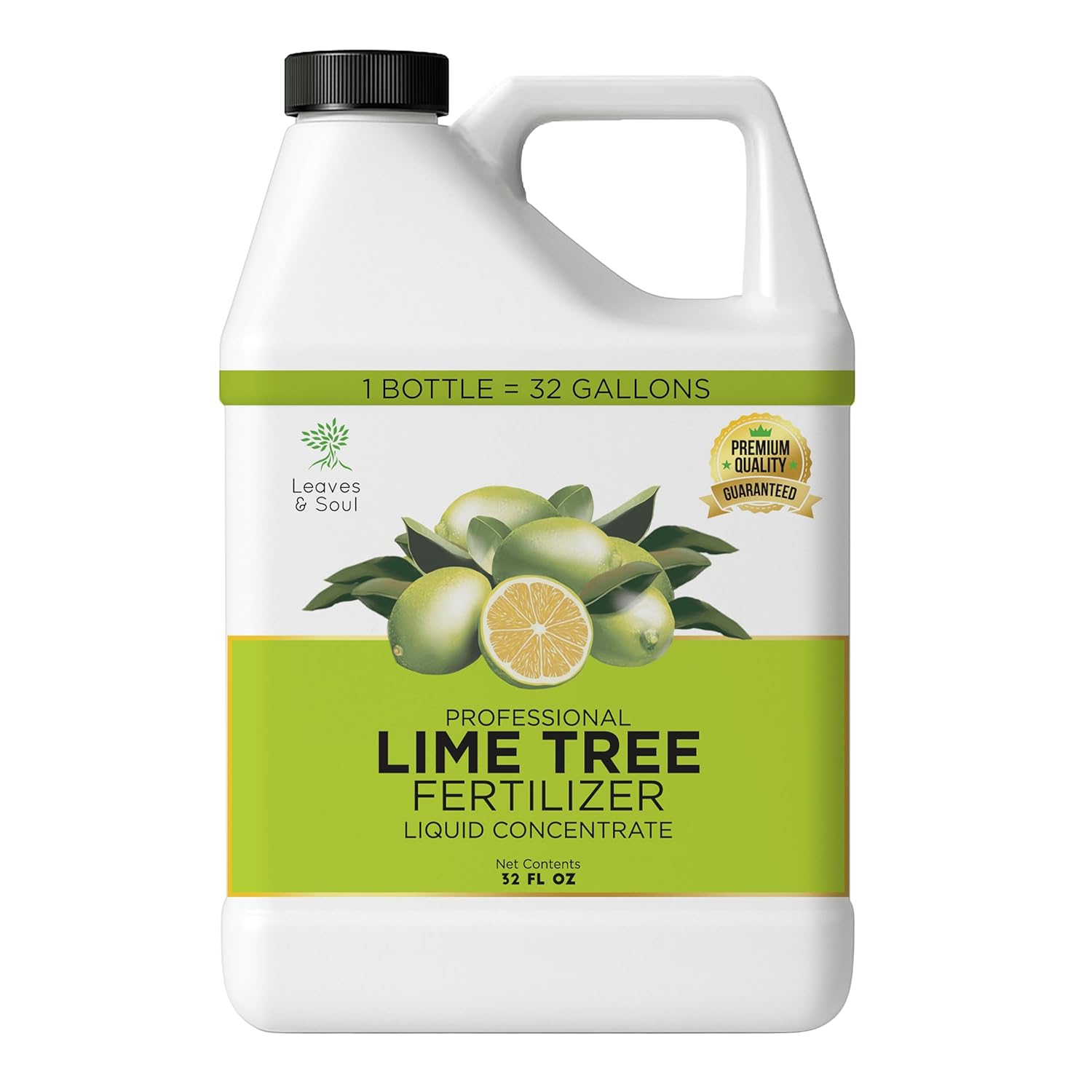 Leaves and Soul Professional Lime Tree Fertilizer Liquid Concentrate - 6-4-6 Blend for Fruit Tree Fertilizer, Garden - Liquid Plant Food for Lime Trees in Pots or Outdoors