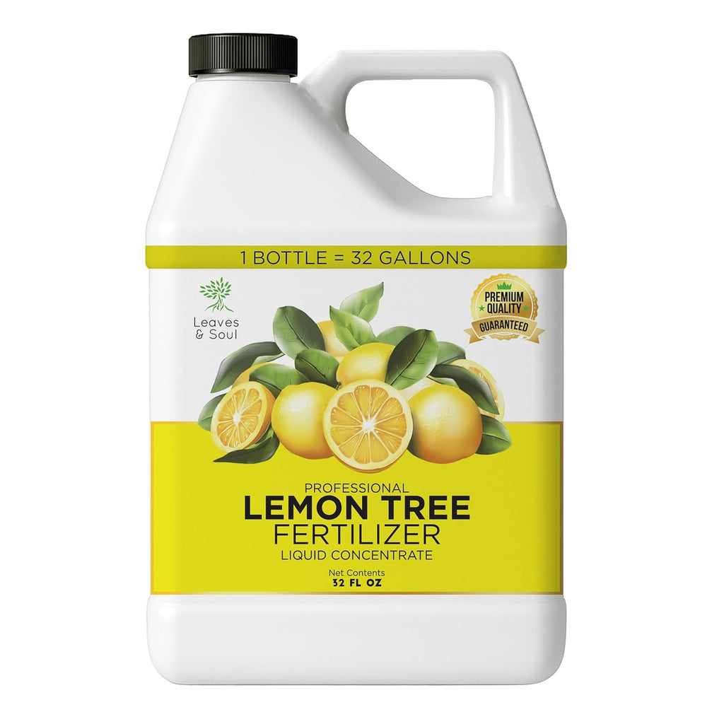 Leaves and Soul Professional Lemon Tree Fertilizer Liquid Concentrate - 6-4-6 Blend for Fruit Tree Fertilizer, Garden - Liquid Plant Food for Lemon Trees in Pots or Outdoors