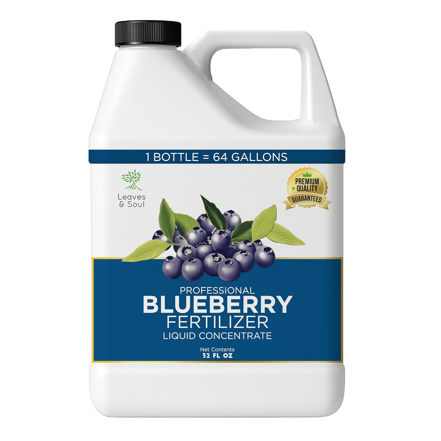Leaves and Soul Professional Blueberry Fertilizer Liquid Concentrate - 6-4-6 Blend Liquid Garden Fertilizer for Blueberry - Plant Food for Blueberry Bushes and Plants