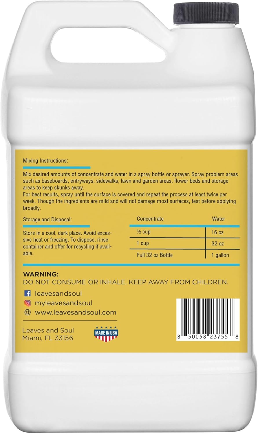VarmiPro Skunk Repellent Spray Concentrate - 32 fl oz Natural Outdoor Skunk Deterrent for Yard, Garden, Lawn, Trees, and Plants - Safe for Pets, Animals, Flowers, Shrubs, and Flower Beds
