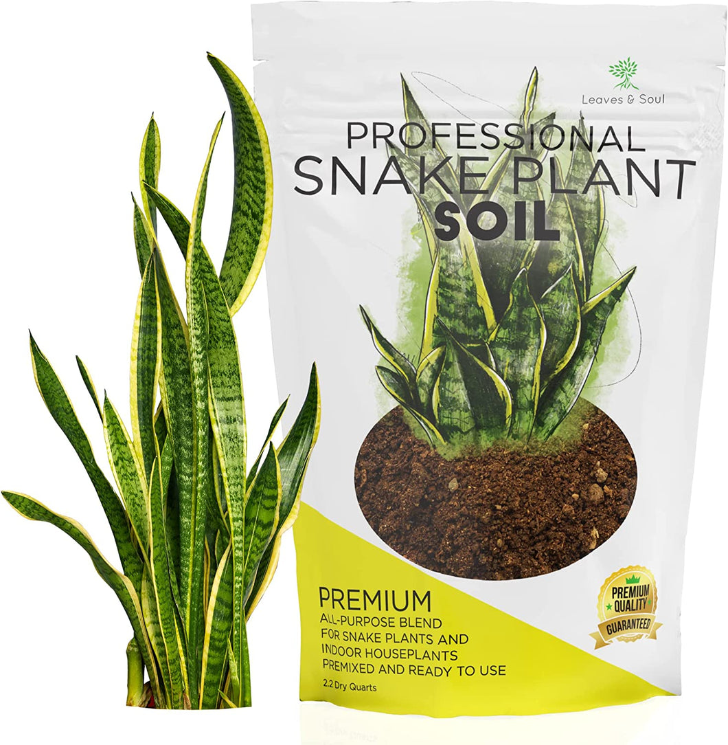 Professional Snake Plant Soil | Large 2.2 Quarts Ready to Use for Snake Plants | Peat Moss, Coco Coir, Perlite, Dolomite