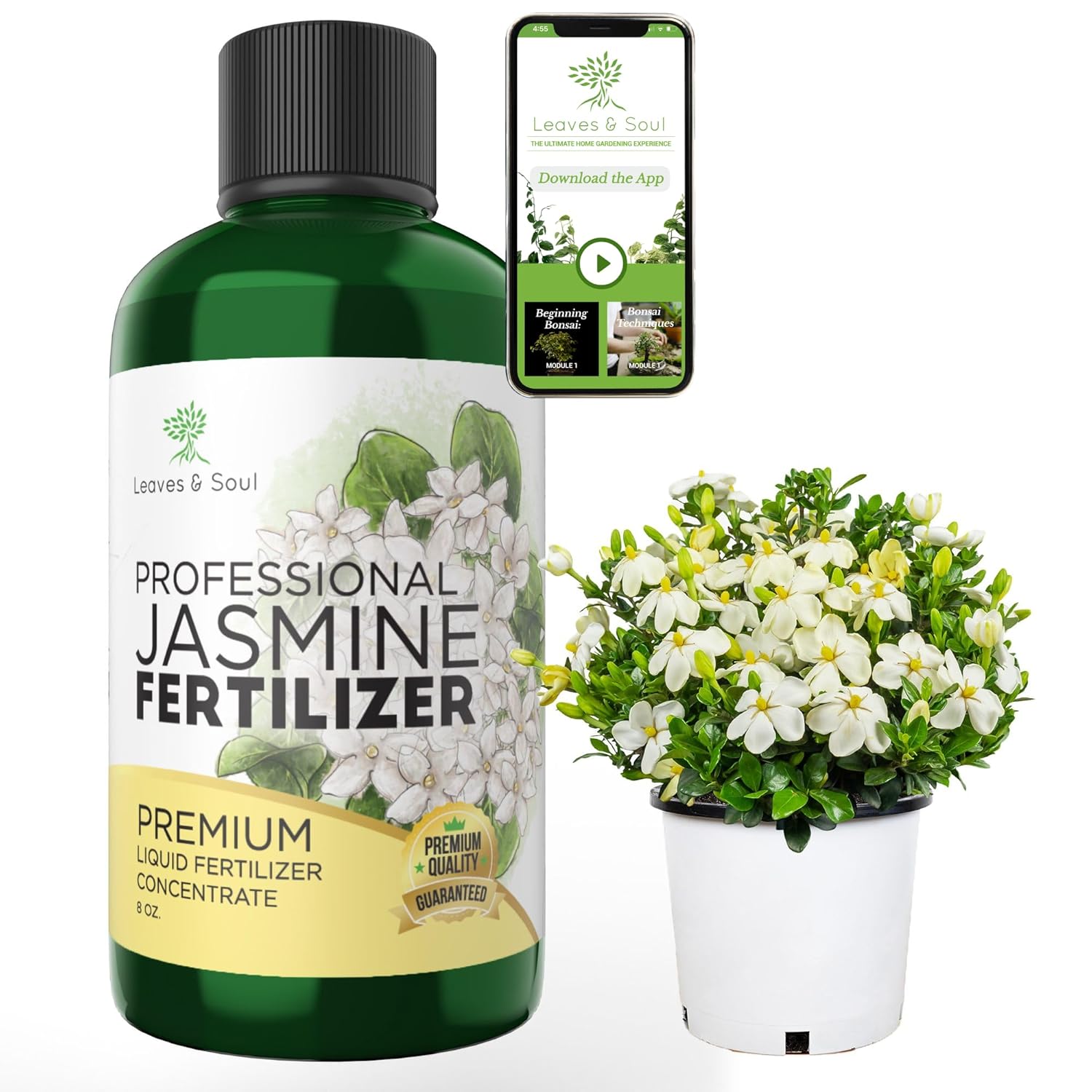 Professional Liquid Jasmine Fertilizer | 3-1-2 Concentrate for Plants and Flowers | 8 oz Bottle (Jasmine)