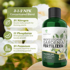 Professional Liquid Gardenia Plant Fertilizer | 3-1-2 Concentrate for Flowering Plants | 8 oz Bottle