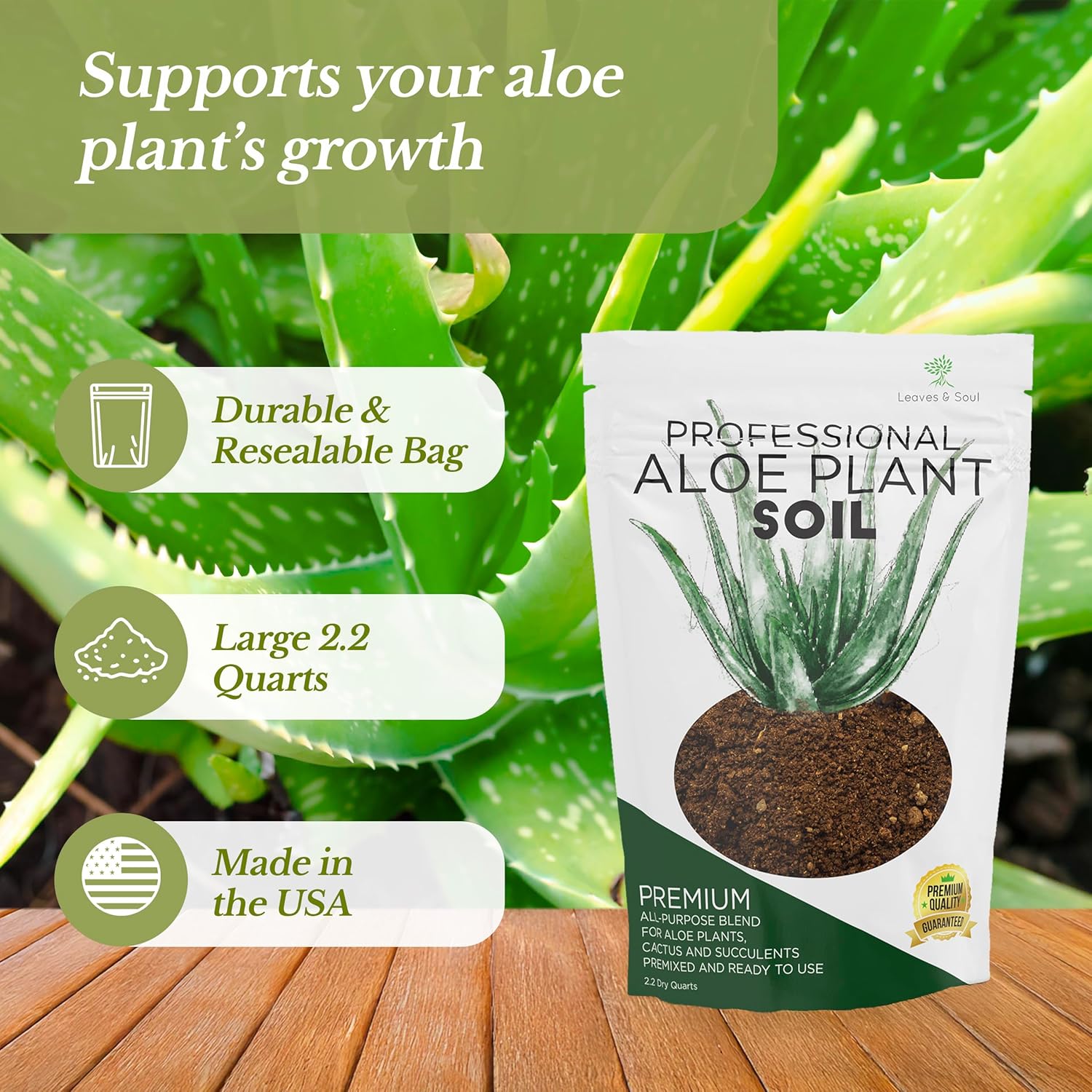 Professional Aloe Plant Soil | Pre-Mixed 2.2 Dry Quarts