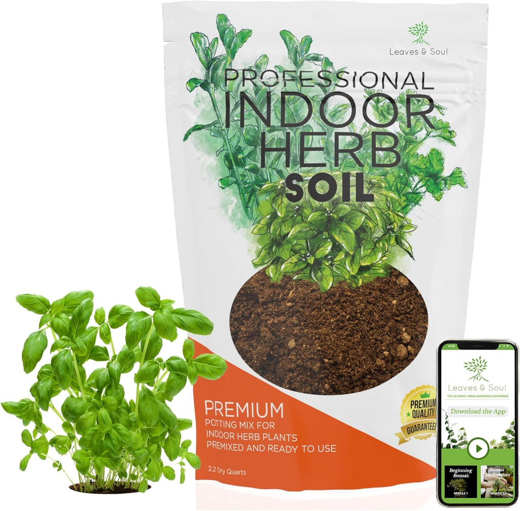 Professional Indoor Herb Plant Soil | Pre-Mixed 2.2 Dry Quarts