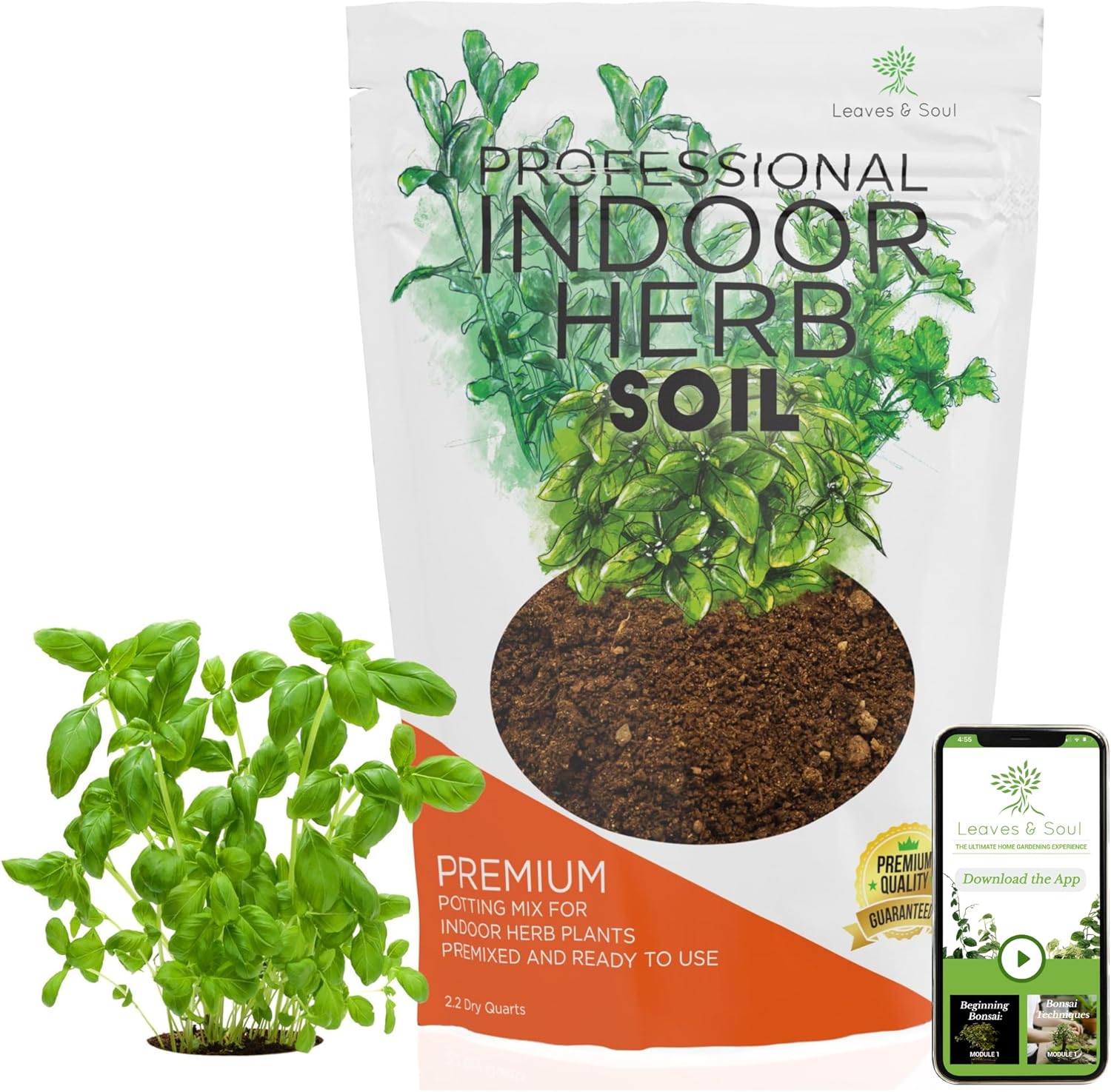 Professional Indoor Herb Plant Soil | Pre-Mixed 2.2 Dry Quarts