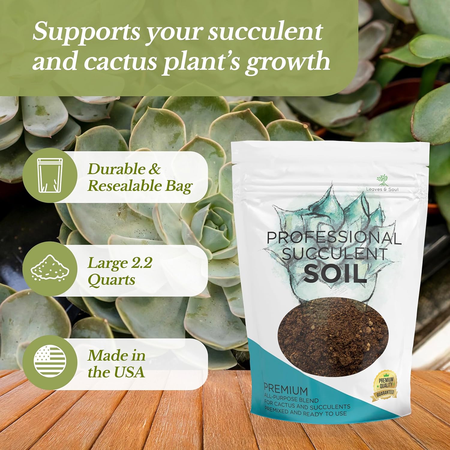 Premium Succulent Soil All Purpose Blend | Pre-mixed 2.2 and 8.2 Dry Quarts