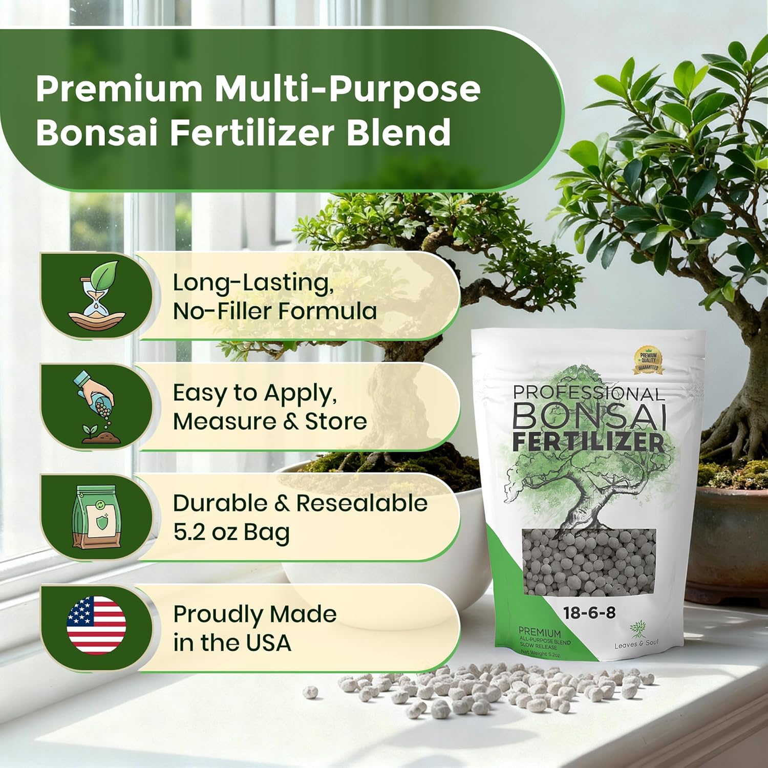Bonsai Fertilizer Pellets | 18-6-8 Slow Release