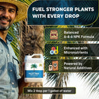 Leaves and Soul Professional Palm Tree Fertilizer Liquid Concentrate - 6-4-6 Blend for Tropical Plant Fertilizer, Garden Use - Liquid Plant Food for Palm Trees and Bushes Outdoors