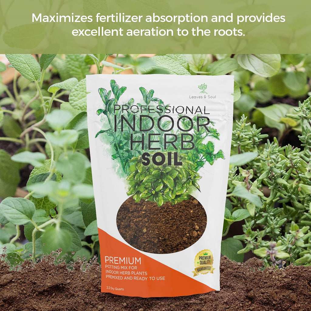 Professional Indoor Herb Plant Soil | Pre-Mixed 2.2 Dry Quarts