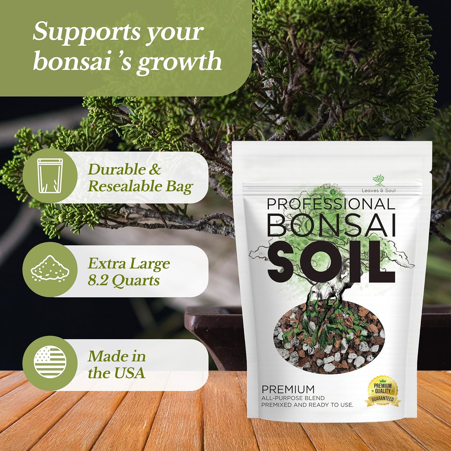 Premium Bonsai Soil All Purpose Blend | Pre-mixed 2.2 and 8.2 Dry Quarts