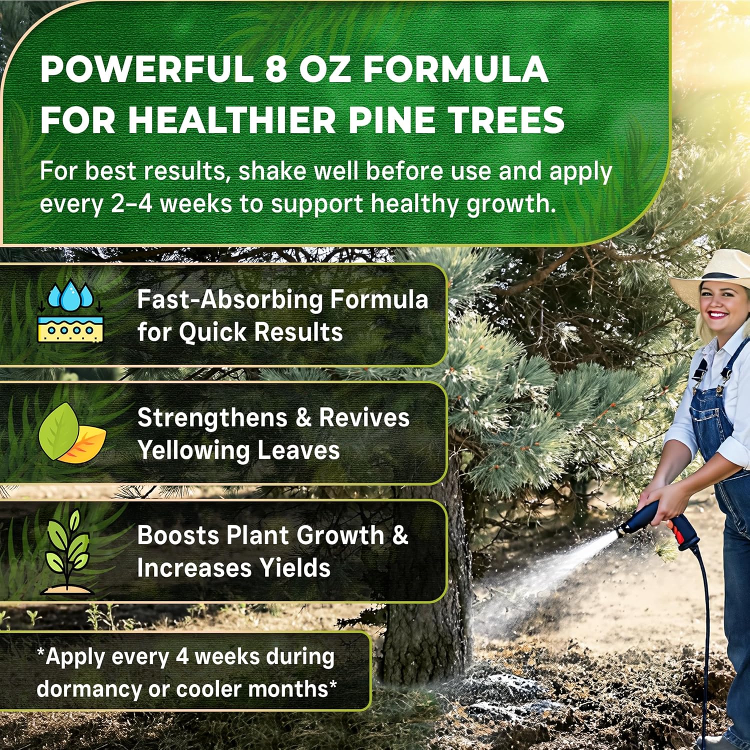 Leaves and Soul Professional Pine Tree Fertilizer Liquid Concentrate - 6-4-6 Blend for Pine, Garden Use - Liquid Plant Food for Pine Trees and Shrubs Outdoors
