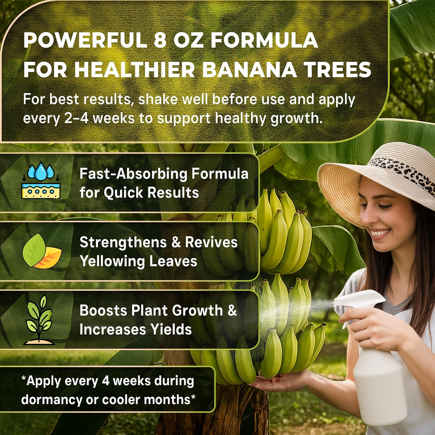 Leaves and Soul Professional Banana Tree Fertilizer Liquid Concentrate - 6-4-6 Blend for Fruit Tree Fertilizer, Garden - Liquid Plant Food for Banana Trees in Pots or Outdoors