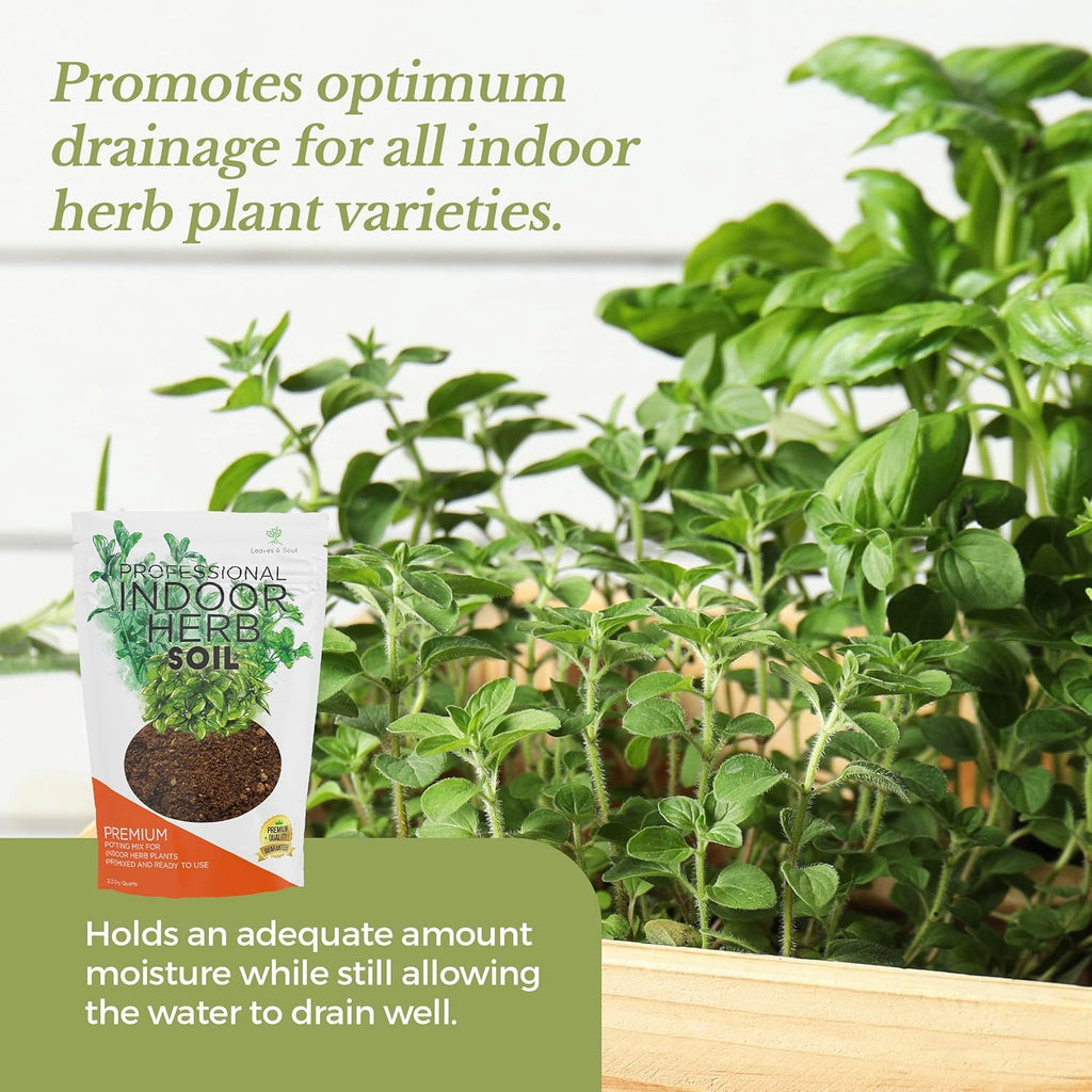 Professional Indoor Herb Plant Soil | Pre-Mixed 2.2 Dry Quarts