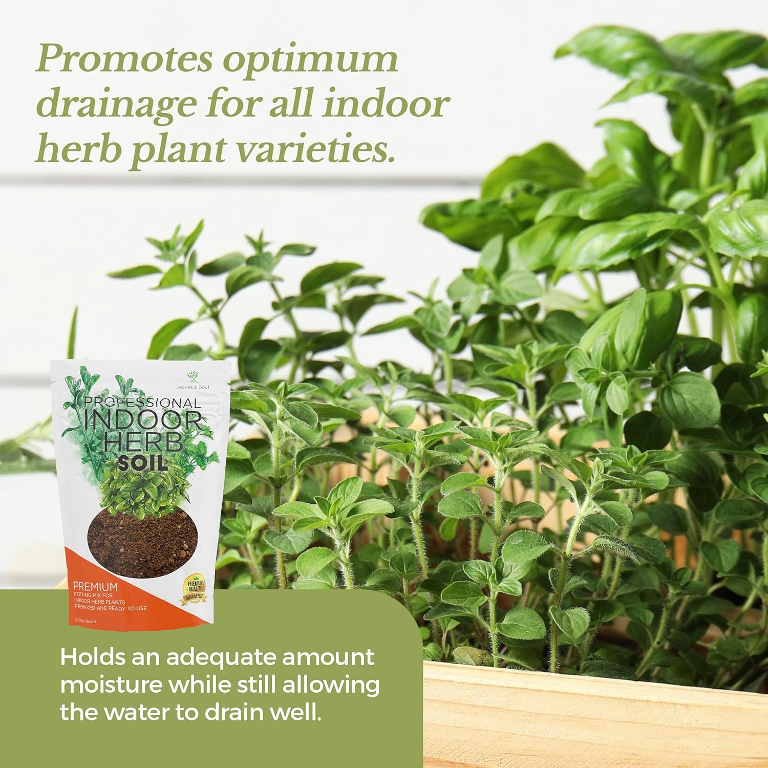 Professional Indoor Herb Plant Soil | Pre-Mixed 2.2 Dry Quarts