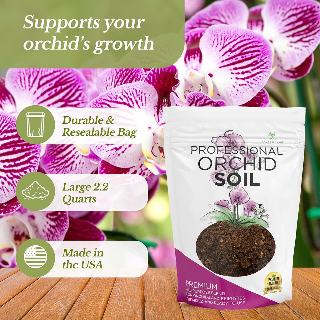 Premium Orchid Soil All Purpose Blend | Pre-mixed 2.2 and 8.2 Dry Quarts