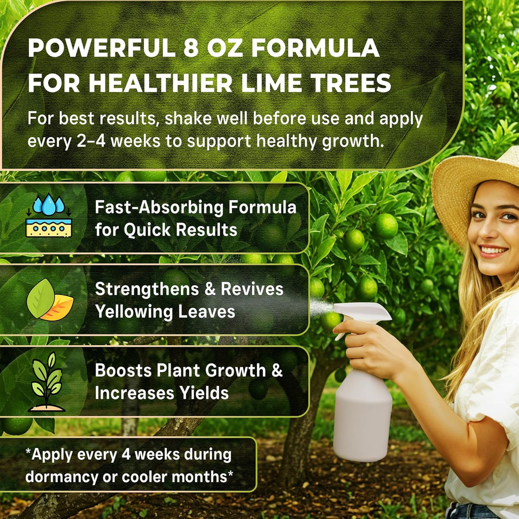 Leaves and Soul Professional Lime Tree Fertilizer Liquid Concentrate - 6-4-6 Blend for Fruit Tree Fertilizer, Garden - Liquid Plant Food for Lime Trees in Pots or Outdoors