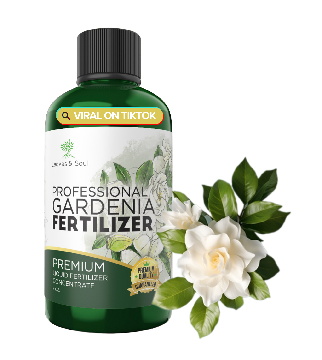Professional Liquid Gardenia Plant Fertilizer | 3-1-2 Concentrate for Flowering Plants | 8 oz Bottle