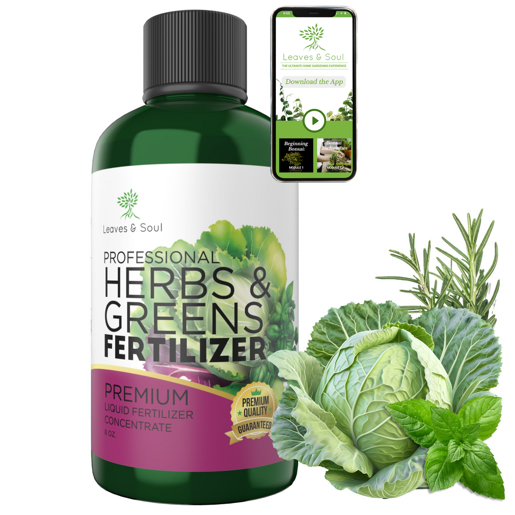 Professional Liquid Herbs and Greens Fertilizer | 5-1-5 Concentrate, Liquid Plant Fertilizer for Garden, Healthy Produce, Good Harvest, Multi-Purpose Blend & Gardening Supplies | 8 oz