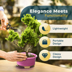 Glazed Ceramic Bonsai Pot | Pink Oval