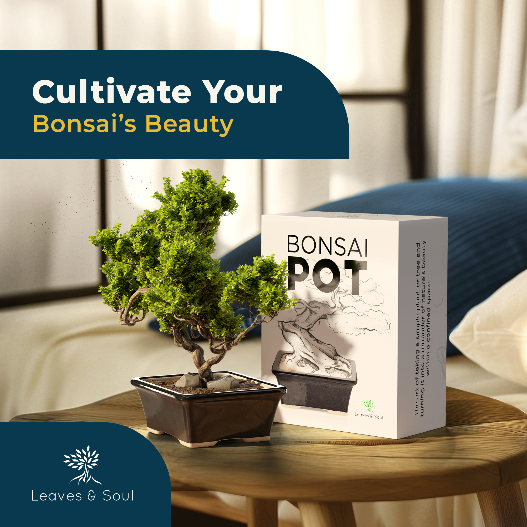 Glazed Ceramic Bonsai Pot - Ceramic Planter for Succulents and Small Plants - Black Rectangular Pot Perfect for Indoor and Outdoor Gardens, Tables and Decor