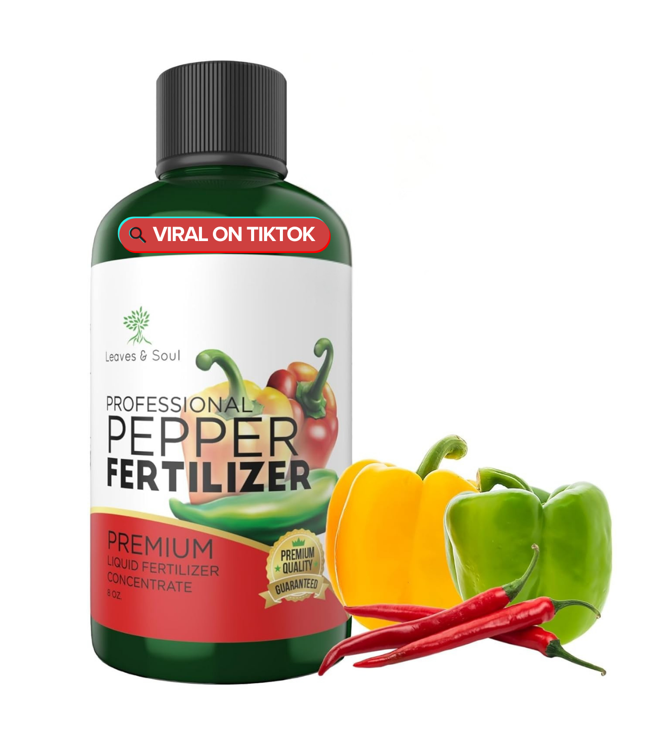 Professional Liquid Pepper Fertilizer | 5-1-5 Concentrate, Liquid Plant Fertilizer for Garden, Healthy Produce, Good Harvest, Multi-Purpose Blend & Gardening Supplies | 8 oz
