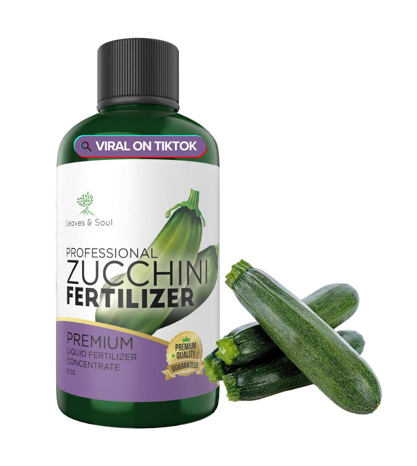 Professional Liquid Zucchini Fertilizer | 5-1-5 Concentrate, Liquid Plant Fertilizer for Garden, Healthy Produce, Good Harvest, Multi-Purpose Blend & Gardening Supplies | 8 oz