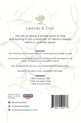 Premium Succulent Soil All Purpose Blend | Pre-mixed 2.2 and 8.2 Dry Quarts