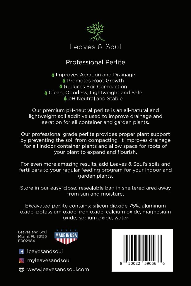 Professional Perlite | Large 2.2 Quarts | Medium Grade for Container and Garden Plants