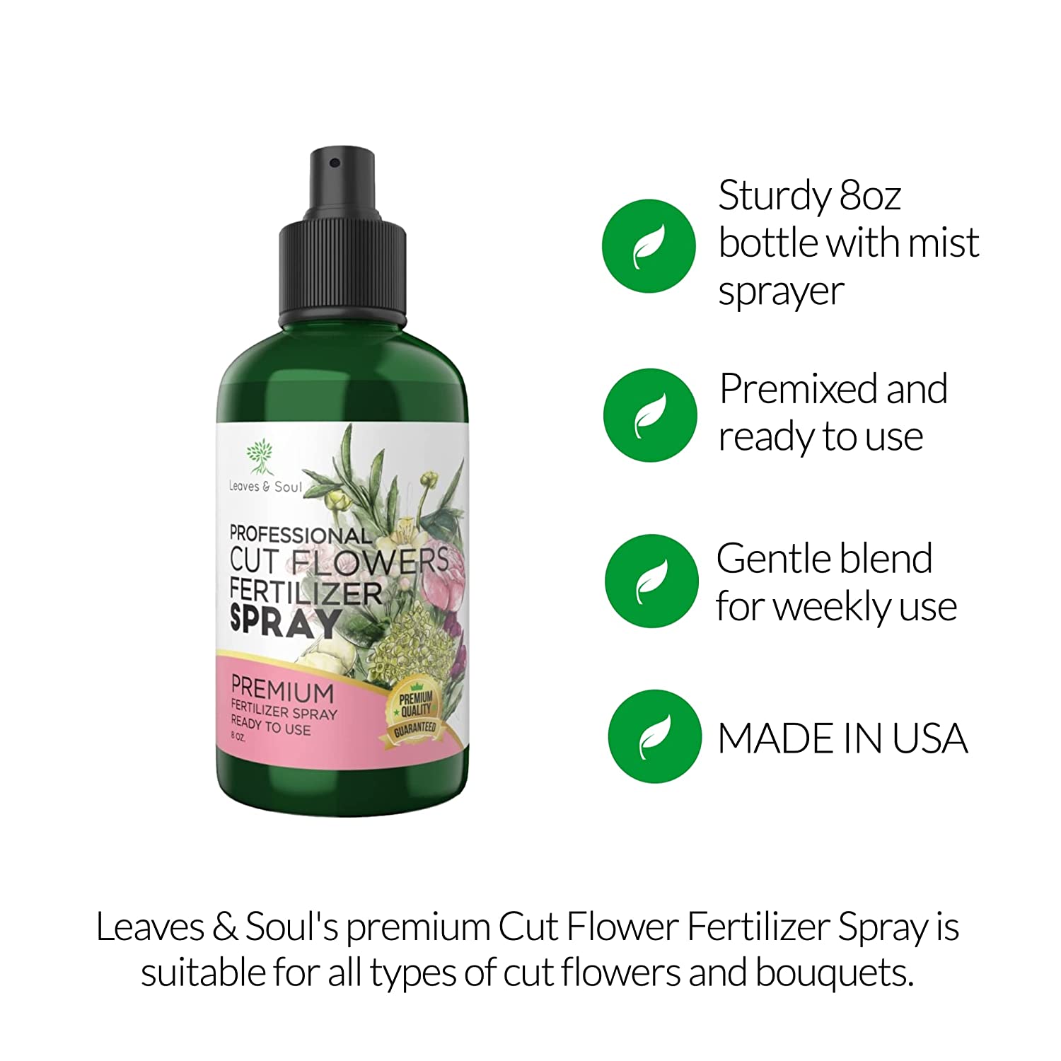 Professional Cut Flower Pump Spray Fertilizer Mist 8oz.