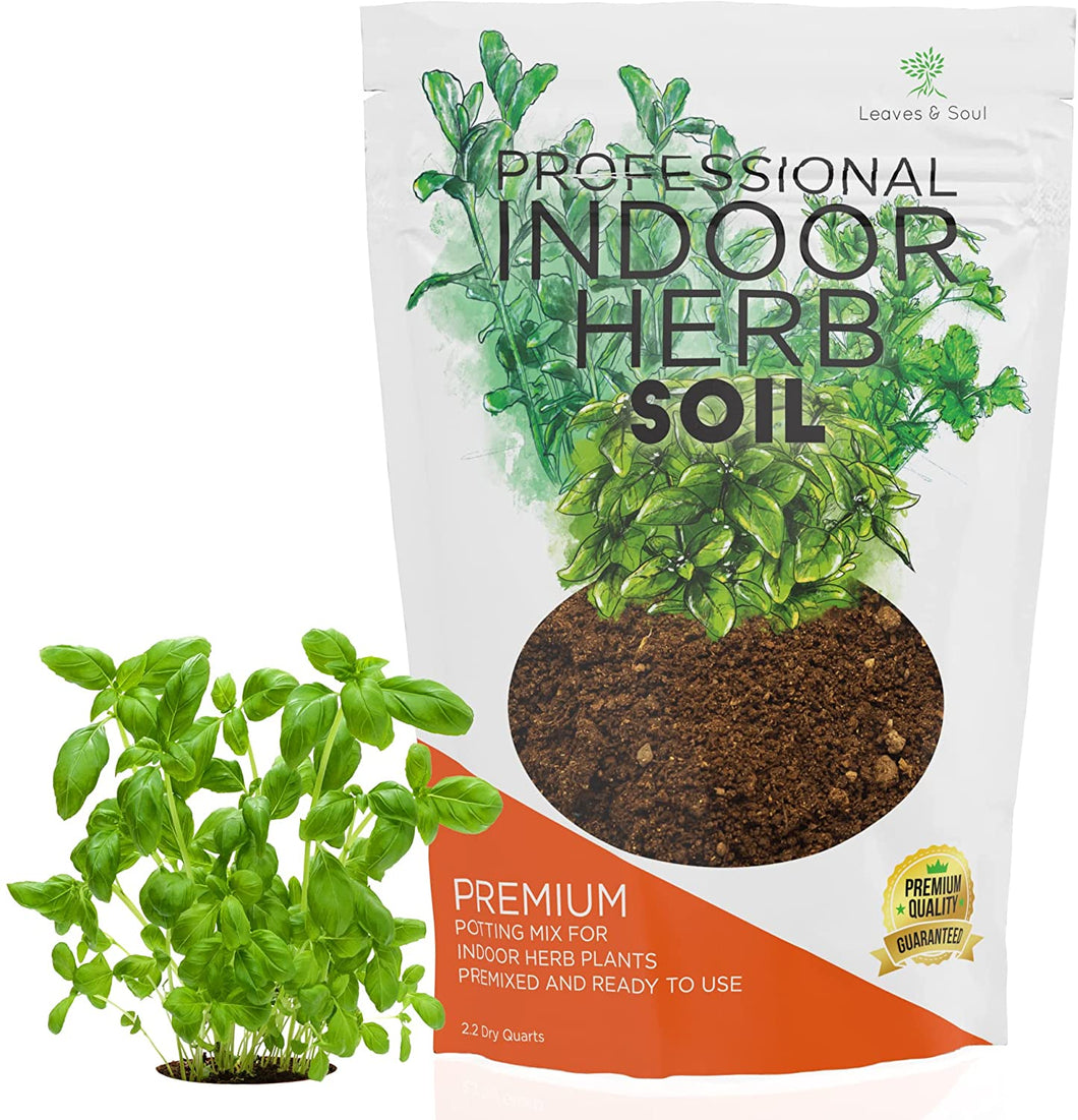 Professional Indoor Herb Plant Soil | Pre-Mixed 2.2 Dry Quarts