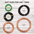 Complete Bonsai Set | GREEN - Soil, Fertilizer, Green Pot and Wire Kit